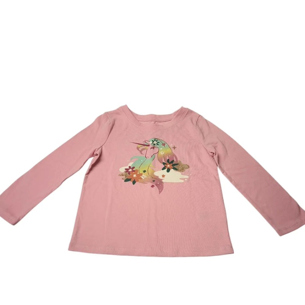 Cat & Jack Pink Long Sleeve Tee with Unicorn Design